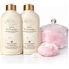 Generico Spuma di Sciampagna Kit Talco Profumato 2 x 200g con Porta Cipria e Piumino, Polvere Corpo, Profumazione Classica, Set Bellezza Donna - Pelle Morbida e Vallutata