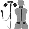 Generic Collare di schiavitù anale gancio sesso cinghia Set di arnesi di schiavitù con manette regolabili e collare di cinghia a catena SM giocattoli per adulti Accessori per giochi sessuali