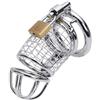 CoundCo Gabbia per Pene - Peniskäfig in Metallo per Uomini, Cock Cage SM Fetish con Anello Regolabile e Lucchetto, Cintura di Castità per Bondage e Astinenza