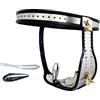DstoLusre Pantaloni di castità SM Gabbia di castità Cintura di castità Maschile con Plug anale Dispositivo di castità Bondage Castità Cintura di castità in Acciaio Inossidabile Gabbia di castità BDSM