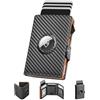 Manmaxim Portafoglio da uomo Airtag Wallet, portafoglio RFID Smart Wallet per uomo, compatto Air Tag portafoglio da uomo per 12 carte, portafoglio pop-up con scomparto per monete e 2 finestre