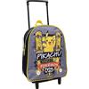 CARTOON Zaino con trolley Pikachu Pokémon borsa per la scuola asilo materna zainetto 28 cm con ruote e manico allungabile