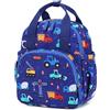 LEDAOU Zaino per bambini, impermeabile, per bambini da 2 a 4 anni, scuola materna e scuola, per ragazzi e ragazze, Z-auto blu, Für 2-4 Jahre (12″ hoch, kein Platz für A4-Ordner), moderno