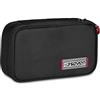 Seven Astuccio Scuola Elementare, 1 zip Tinta Unita, Medie, con Matite, Pennarelli, Penne, Ragazzo Ragazza, Quick Case, nero rosso