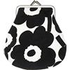Marimekko Pieni Kukkaro Miniunikko Purse, astuccio cosmetico, nero/bianco, 13 x 12 cm, cotone, Nero , floreale
