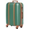 FERGÉ Trolley bagaglio a mano MILANO - Valigia rigida 54 x 35 x 20 cm valigetta bagaglio cabina 4 ruote verde