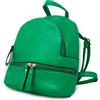 Emila Zainetto donna piccolo con zip cerniere da ragazza zaino passeggio mini per uscire scuola gita fashion sacchetto a spalla mano casul elegante di moda ecopelle primavera estate 2026 Verde