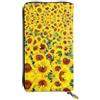 hhxvcv Portafoglio in pelle con stampa scozzese bianca e nera - Elegante pochette lunga bifold porta carte con tasca portamonete, portafoglio leggero, Bellissimo girasole., Taglia unica