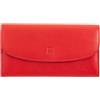 DUDU Portafoglio Donna Grande in Pelle Colorata, Portafoglio Continental, Tasche Porta Carte di Credito, Portamonete con Cerniera Rosso fiamma