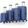 Juskys set di valigie rigide 4 pezzi - lucchetto a combinazione, ruote silenziose a 360°, grande, manico telescopico, leggero - valigie in blu