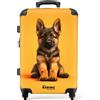 NoBoringSuitcases.com NoBoringSuitcases© Valigia Bambini, Grande, Trolley | 72 L - Per, Serratura TSA, Media, 23 kg (67 cm) (Pastore tedesco - Arancione)