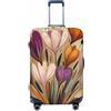 Helhappy Copertura per bagagli da viaggio, protezione per valigia, motivo: margherite, lavabile, in spandex, elastica, 45-81 cm, Fiori di arte astratta, S