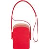 DUDU Porta Cellulare da Collo Donna in Pelle, Doppia Tasca Porta Smartphone, Tasca Porta Tessere, Tracolla Laccio Regolabile Rosso fiamma