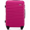 WITTCHEN Valigia Media Trolley Valigia Rigida in ABS Valigia Bagaglio Valigie con 4 Ruote Serratura a combinazione Maniglia telescopica Groove Line rosa Ryanair/ITA Airways/easyJet