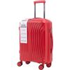 R.Leone Valigia da 1 Fino a Set 3 Bagaglio a mano 55x40x20 Ryanair, Medio, Grande Ultra Strong Antiurto Resistente Trolley rigido leggero 8 ruote in Polipropilene 8812 (Rosso, L Valigia Grande)