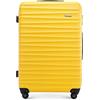 WITTCHEN Valigia da viaggio grande trolley valigia check-in guscio rigido ABS 4 ruote piroettanti chiusura a combinazione maniglia telescopica Groove Line giallo Ryanair/ITA Airways/easyJet/Wizz Air