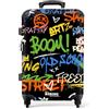 NoBoringSuitcases.com Valigia, Valigia Grande, Trolley Medio, Con TSA, Valigia Media, Trolley Grande, Valigia Grande Leggera, Valigia Grande 23 kg (67cm - 72L), (Street Art Graffiti - Multicolore)