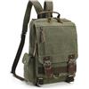 XINYASEE Zaino Uomo Donna Impermeabile Retrò Vintage Zaini in Tela Esterni Viaggi Zaino Scuola Borsa a Tracolla fit iPad e 15 Laptop Backpack per Uomo e Donna Trekking Campeggio (verde)