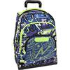 COMIX BRIGHT BOY - Zaino Con Trolley e Regolabile in Altezza, con Manico e Spallacci a Scomparsa, Ampio Vano e Tasca Frontale a Zip - Bambina e Bambino con Etichetta Nome e Zaino Scuola 36x47hx23 cm