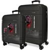 Marvel Joumma Marvel Spiderman Technology Set di Valigie Nero 55/68 cm Rigido ABS Chiusura TSA 111L 6.5kg 4 Doppie Ruote
