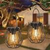 Dehobo Lanterne Solari da Esterno 2 Pezzi - LED Lampade Solari IP65 Impermeabile - Lampione Solare da Esterno Metallic con LED a Luce Bianca Calda 2700K per Decorazione e Campeggio Giardino