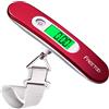 FREETOO Bilancia elettronica portatile digitale per bagagli, max 50 kg (LB, G, Oz, kg) Funzione tara/viaggio/shopping/post/casa/uso esterno, Rosso, M