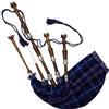 Tartancity TC - Cornamusa scozzese Great Highland con montatura in argento, finitura naturale, in palissandro, vari tartan, con canne da pratica