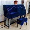 FOVAOK Copertura classica in velluto per pianoforte verticale, antipolvere, copertura antipolvere per pianoforte verticale verticale universale (blu, panca 76 x 36 cm)