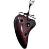 BESPORTBLE Ocarina in Ceramica a 6 Fori Collana Nota Musicale | Strumento Portatile Facile da Imparare, Tono Alto, Colore Caffè, per Amanti Musica e Principianti