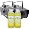 SPARKLERS CLUB Macchina per fumo + liquido per fumo, potenza 400 Watt, flusso molto buono, tempo di riscaldamento rapido, serbatoio 0,3 litri, facile da trasportare, ideale per DJ (2 macchine + 2 L)