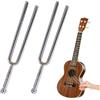 Hongoen Diapason incluso, 2 pezzi, A440 Hz, in acciaio inox, diapason standard A440, accordatore A440 Tuning Fork in lega di alluminio per strumenti musicali standard violino chitarre