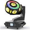 Kiinsehtoq 200W Teste Mobili Luci LED RGBW Discoteca Luci 3 assi Rotazione infinita Faretto Moving Head Stroboscopica per Natale Spettacolo Bar Club Festa Palcoscenico