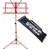 Keepdrum, MUS2 RD, leggio, rosso, adatto ai bambini + borsa Keepdrum per il trasporto
