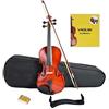 Musicando Violino 3/4 con Top in Tiglio finitura Lucida, Arco, Colofonia, Spalliera, Muta Corde di ricambio, Custodia