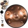 Generico Tamburo Per Handpan, Tamburo in Acciaio in D Minor 9 Note 22 Inches 432HZ/440 HZ, Handpan tamburo con custodia morbida per tongue per adulti(Gold,440Hz)