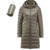Lggwunsi Piumino Donna 100 Grammi - Classic Leggeri Casual Piumini Lungo Morbida Caldo Piumino D'Oca Bianco Colore Puro Impermeabile Comodi Giacca per All'Aperto Sportiva e Trekking,Nero,M