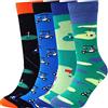 Jeasona Jielucix - Calzini da uomo in cotone, fantasie simpatiche, in cotone, confezione da 6/12, regalo da uomo, 43-46 Colourful Golf 43-46