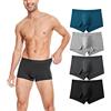 KNITLORD Boxer da uomo traspiranti in viscosa di bambù, a gamba corta, confezione da 3 o 4, Confezione da 4 - nero/blu/grigio melange/grigio scuro, Medium