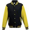 Just Hoods by AWDis Just Hoods - Giacca College Varsity Jacket, unisex Jet Black/Sun Yellow S
