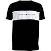 Tommy Hilfiger T-Shirt Uomo CN SS Tee Logo Flag Con Scollo Rotondo, Nero (Black), S