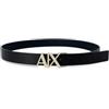 Armani Exchange Gold Ax Buckle Reversible hinge belt, cintura,