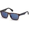 Adidas Originals OR0024@5656X Occhiali da Sole Uomo, Rettangolare, Lenti Normali, Taglia 56, Blu Specchiato