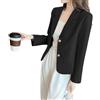 Generic Blazer Casual da Donna, Blazer da Lavoro Elasticizzato, Manica Lunga, Colletto con Revers, Giacca Ufficio, Cappotto Leggero, Nero, Taglia XL