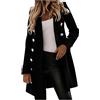 Generico cappotto donna invernale lana corto blu, 2025 Cappotto Donna Invernale Elegante - Cappotti Lunghi Da Giacca Monopetto Con Collo Alto In Misto Lana Giacche Nero M