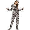 IQYU Tuta da donna morbida per Natale, pigiama da donna con piedi, tuta intera invernale da casa, tuta intera con chiusura a strappo, grigio., S