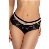 Gaia Slip Femminile Brasiliano Elegante con Pizzo 1135B, Nero,M