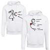 Custom Coppia di Felpe Maglia Cappuccio o Girocollo per Uomo e Donna con Stampa Personalizzata Simpatica Fidanzati Idea Regalo Lui e Lei Amore Love SanValentino ''Amore Magnete'' Rossa Bianca Nera