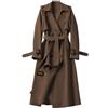 Cocila Women's Trench Coat Long Double Breasted Jacket Classic Elegant Windproof Lapel Overcoat With Belt Fall Winter Outwear Grigio (Coffee Xxl) Piumino Leggero Donna Curvy Giacca Donna