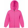 Fruit of the Loom - Felpa Aperta con Cappuccio - Bambino (9-11 Anni) (Fucsia)