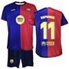 Barcelona Set Maglia e Pantaloni FC First Equipation Stagione 2024/2025 - Replica Ufficiale con Licience - Bambino Taglia 10